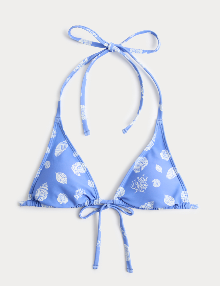 Printed Triangle Bikini Top