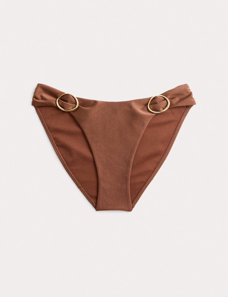 Trim Detail High Leg Bikini Bottoms