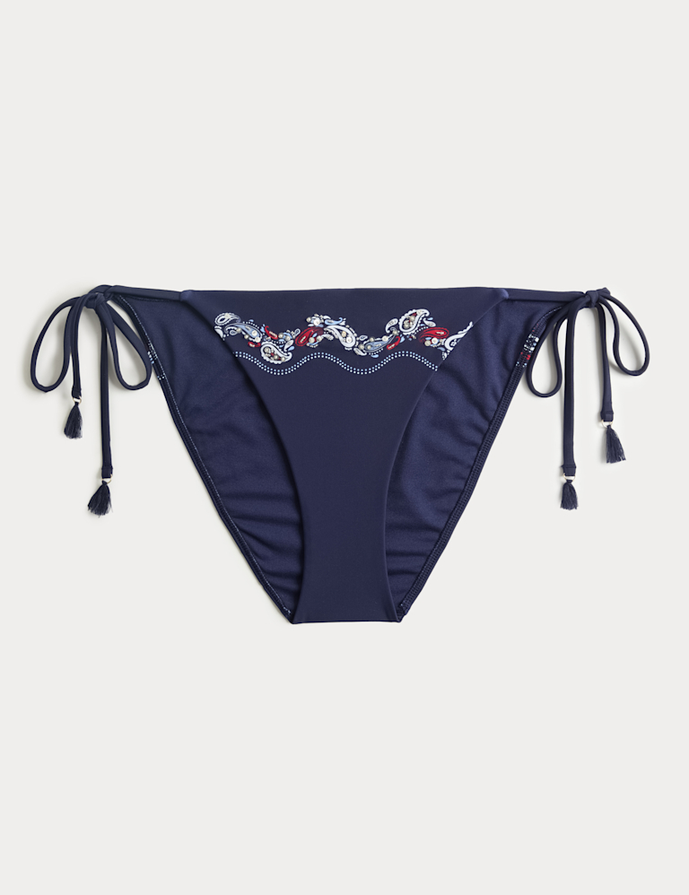 Printed Tie Side Bikini Bottoms