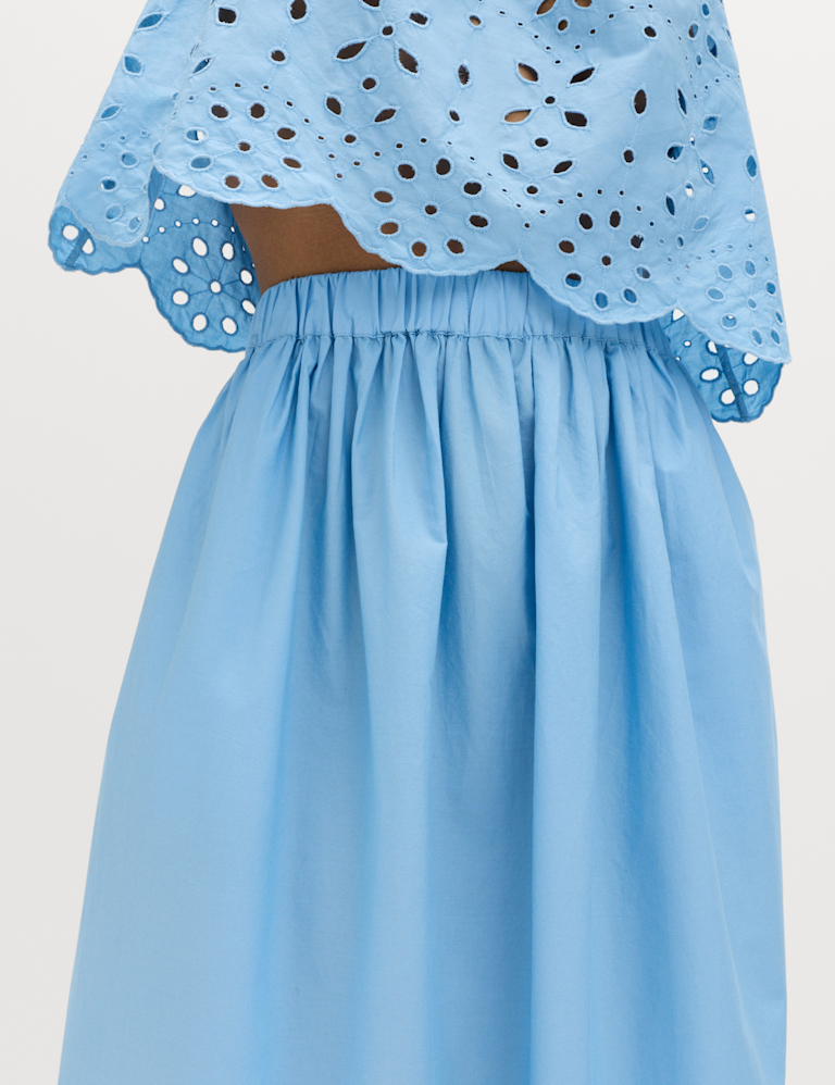 Pure Cotton Broderie Beach Skirt