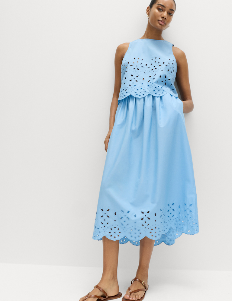 Pure Cotton Broderie Beach Skirt