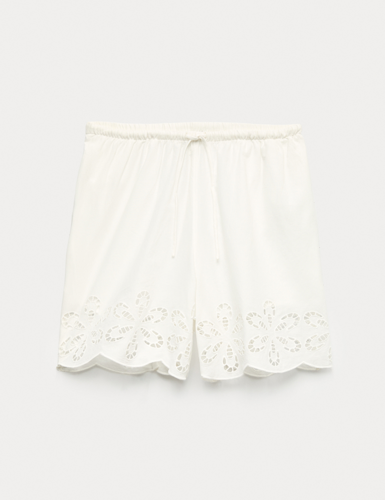 Pure Cotton Embroidered Beach Shorts