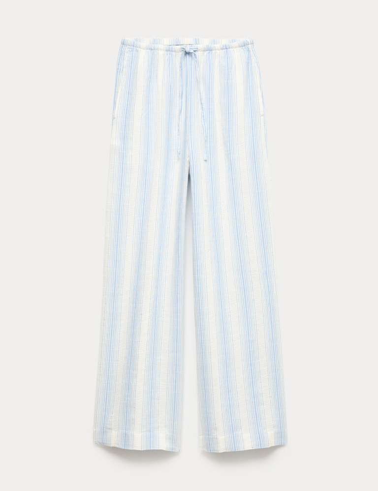 Pure Cotton Striped Beach Trousers