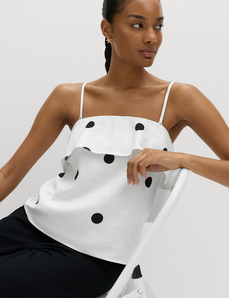 Linen Rich Printed Cami Top Linen Rich Printed Cami Top