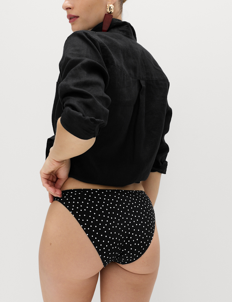 Printed High Leg Bikini Bottoms