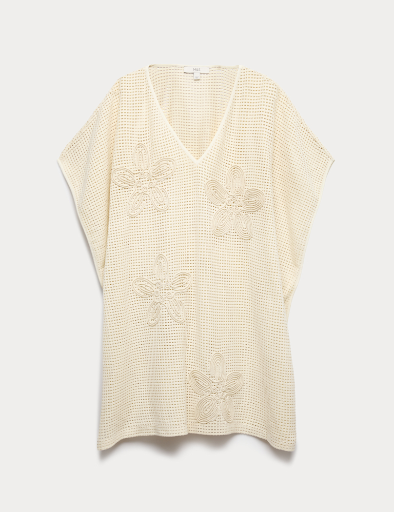 Pure Cotton Floral Detail Mini Kaftan