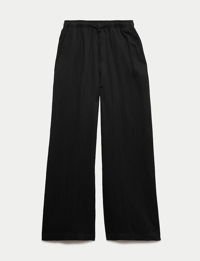 Lyocell Rich Drawstring Wide Leg Trousers