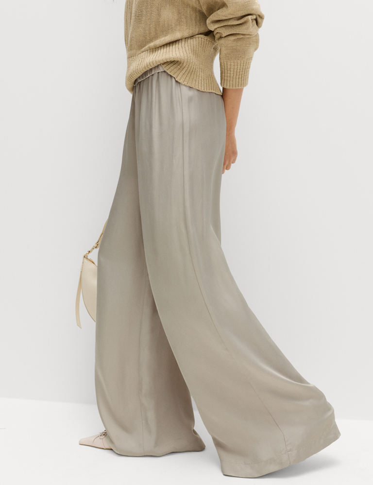 Satin Wide Leg Trousers