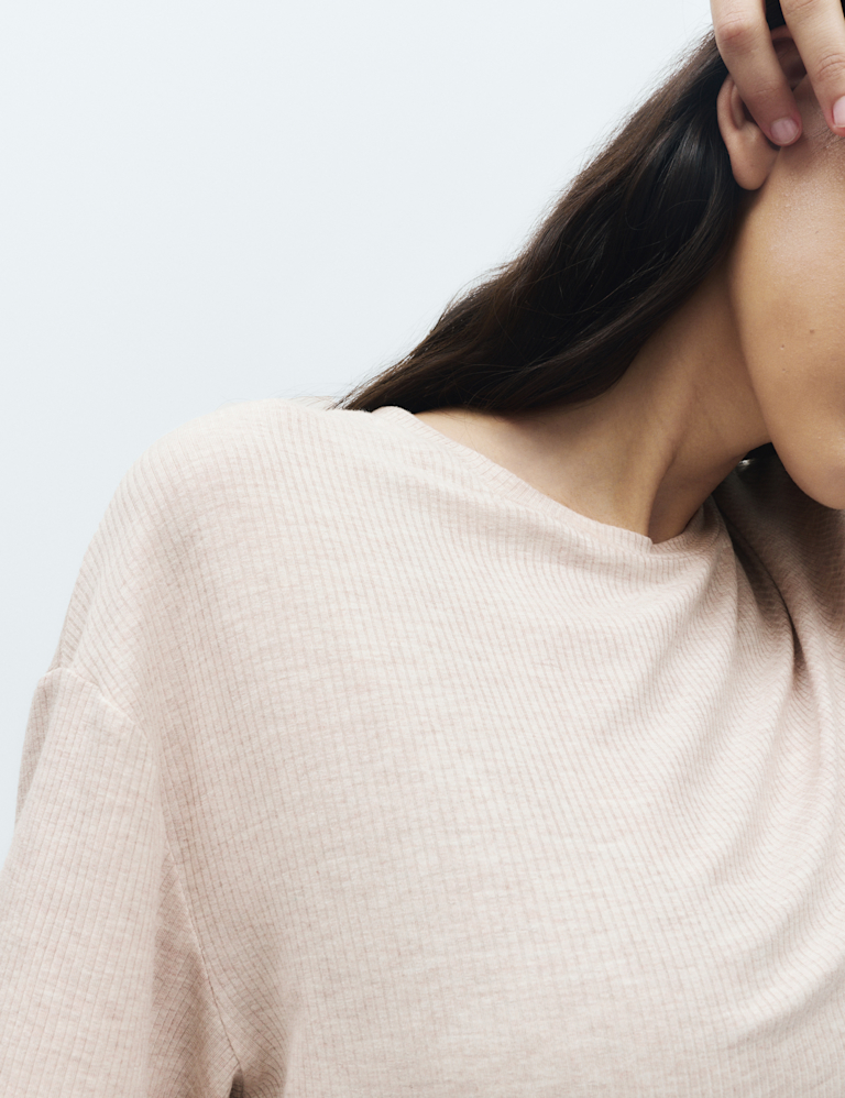 Modal Rich Ribbed Pyjama Top