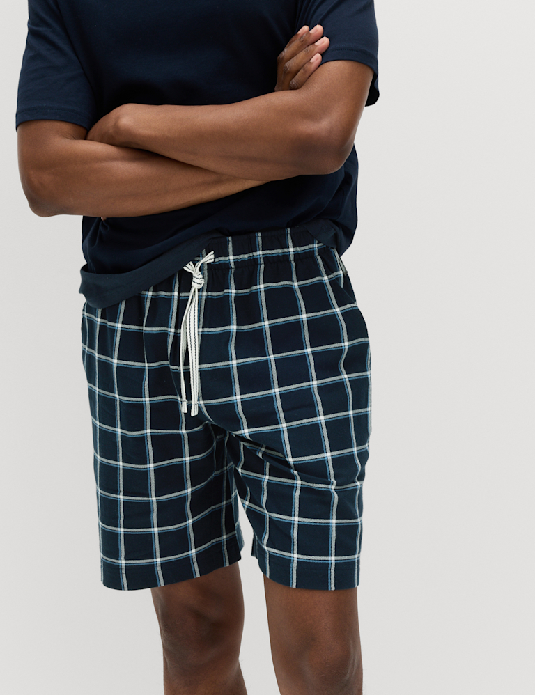 Pure Cotton Woven Checked Pyjama Shorts Pure Cotton Woven Checked Pyjama Shorts