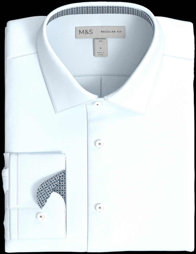 Regular Fit Easy Iron Cotton Blend Shirt Regular Fit Easy Iron Cotton Blend Shirt