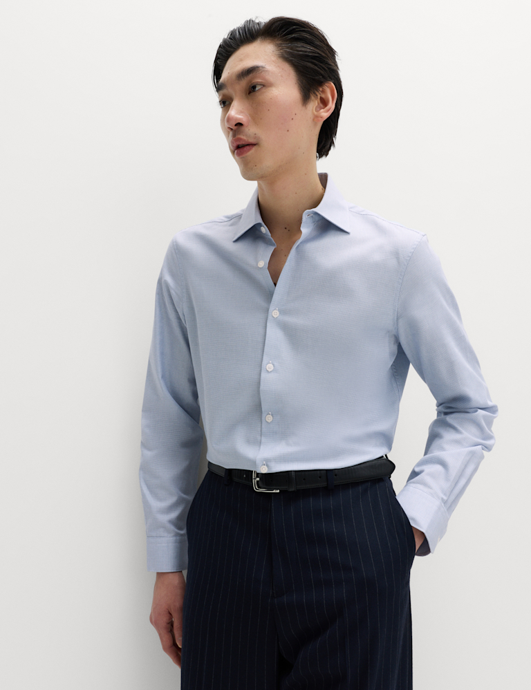 Regular Fit Pure Cotton Textured Shirt Regular Fit Pure Cotton Textured Shirt