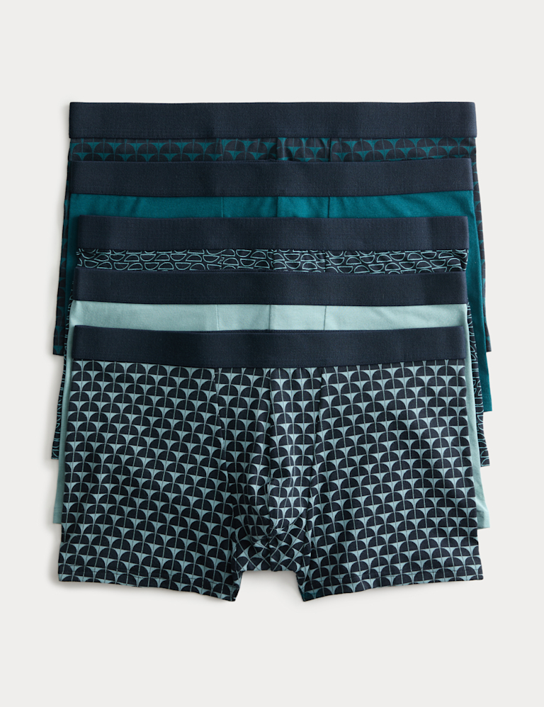 5 Pack Cotton Stretch Geometric Hipsters