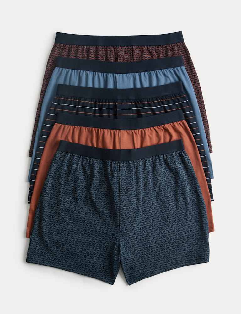 5 Pack Cotton Stretch Striped Boxers