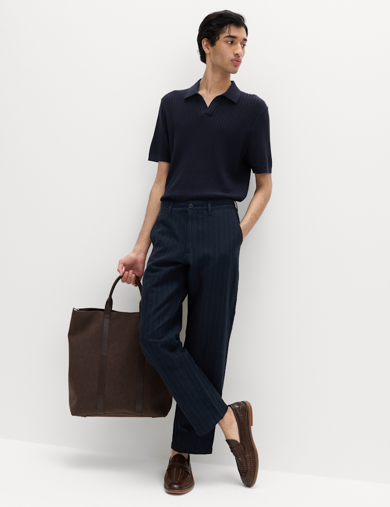 Regular Fit Cotton Linen Blend Chinos