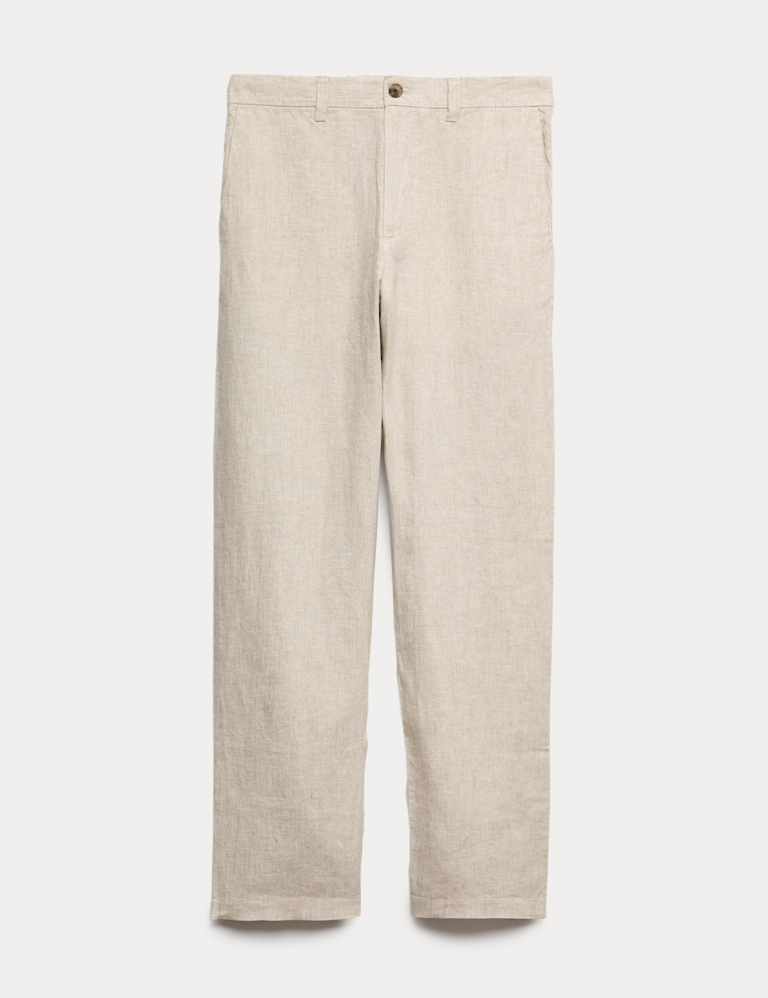 Pure Linen Half- Elasticated Waist Trousers