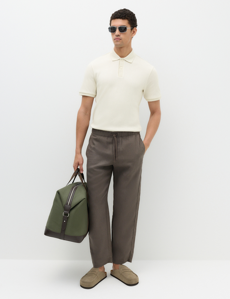 Cotton Rich Textured Knitted Polo Shirt