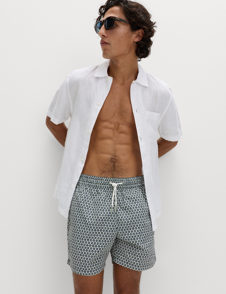 Quick Dry Geometric Print Swim Shorts Quick Dry Geometric Print Swim Shorts