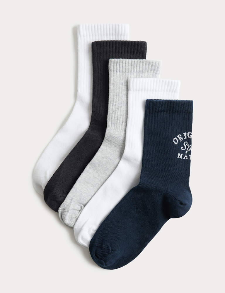 5 Pack Cotton Rich Socks (6 Small – 7 Large) 5 Pack Cotton Rich Socks (6 Small – 7 Large)