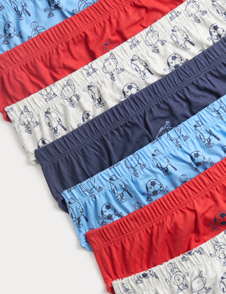 7 Pack Pure Cotton Sports Print Briefs (18 Mths-14 Yrs)