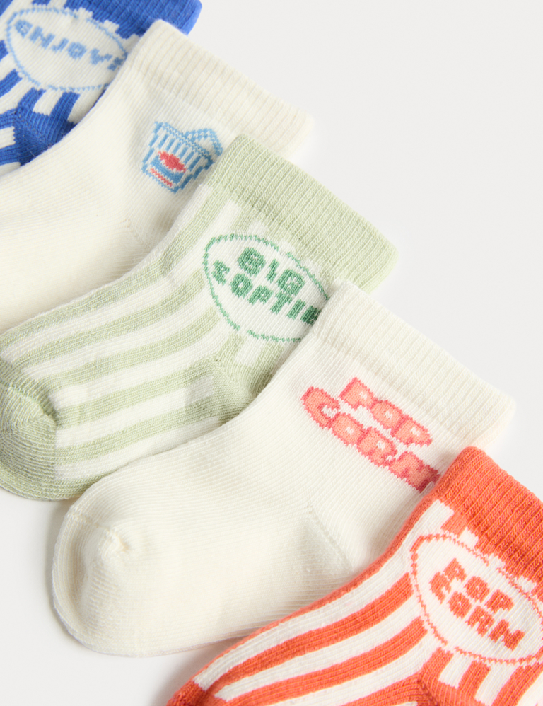 5 Pack Cotton Rich Baby Socks (7lbs-24 Mths)