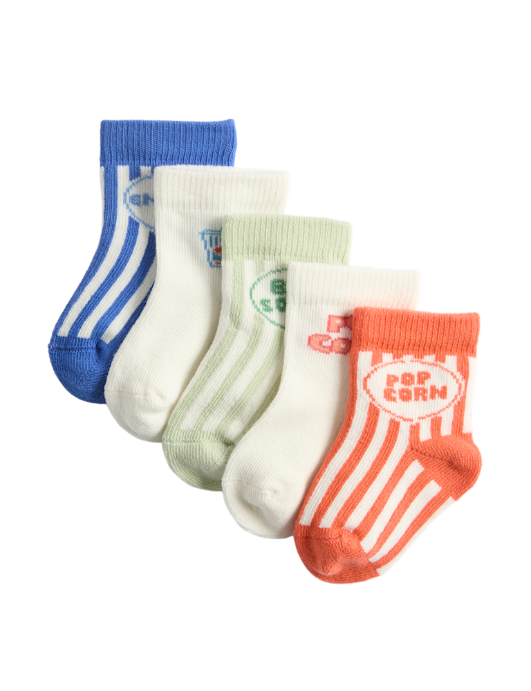 5 Pack Cotton Rich Baby Socks (7lbs-24 Mths)