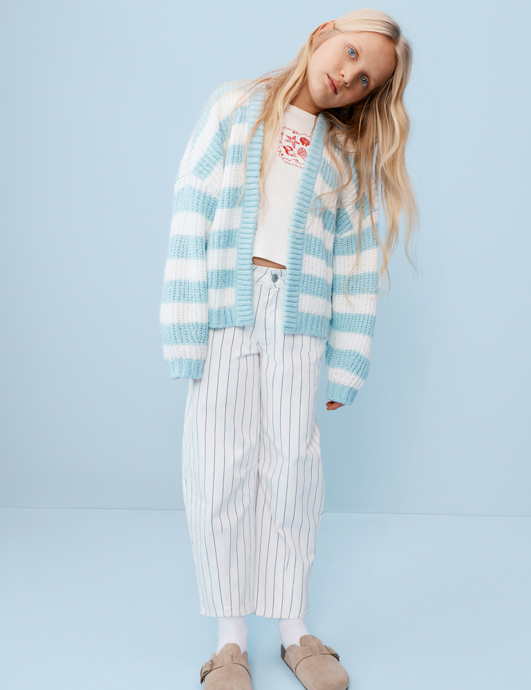 Striped Denim Barrel Jeans (6-16 Yrs) Striped Denim Barrel Jeans (6-16 Yrs)