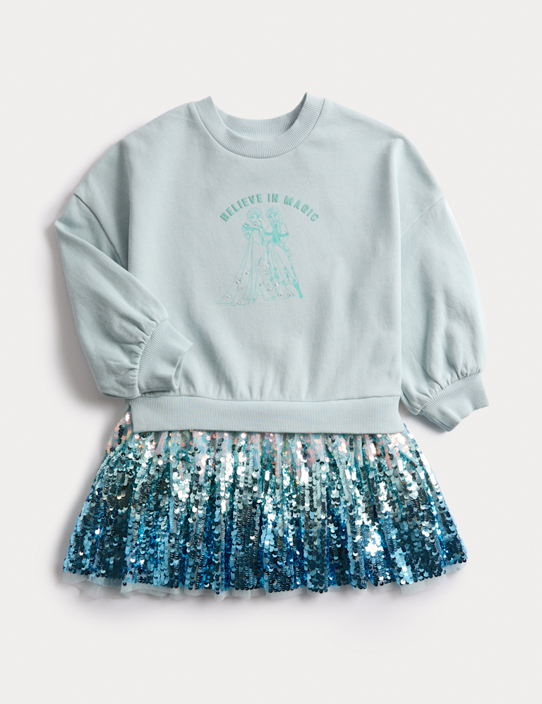 Cotton Rich Frozen™ Sequin Dress (2-8 Yrs) Cotton Rich Frozen™ Sequin Dress (2-8 Yrs)