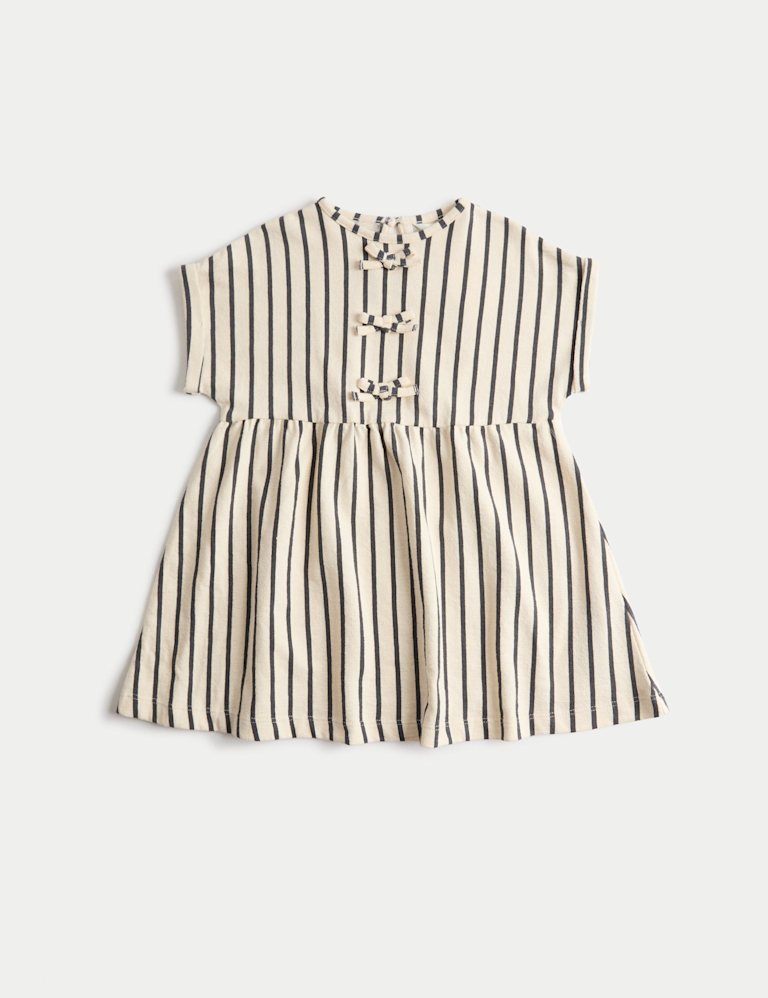 Pure Cotton Striped Bow Dress (2-8 Yrs) Pure Cotton Striped Bow Dress (2-8 Yrs)