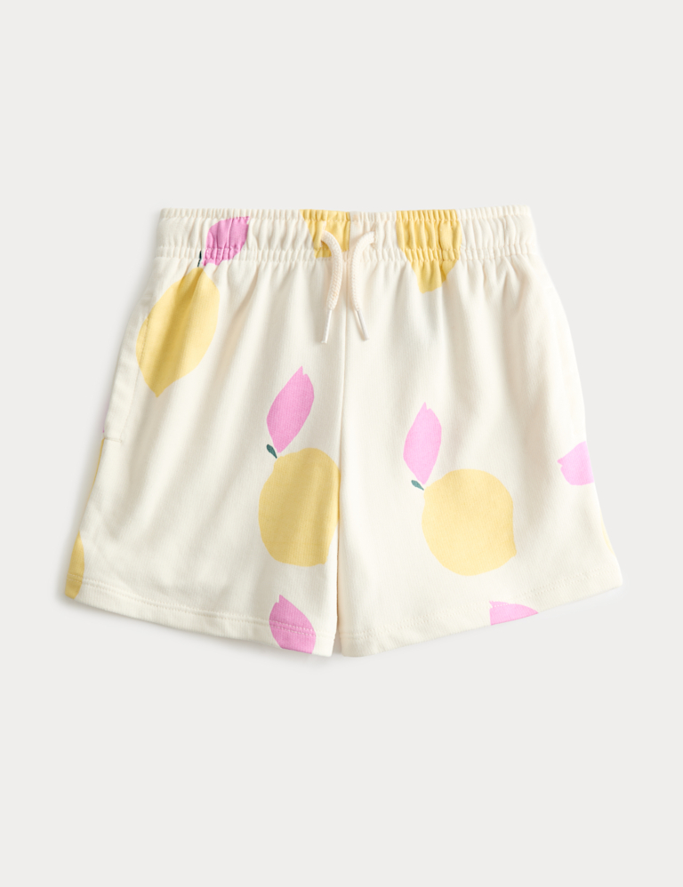 Cotton Rich Lemon Print Runner Shorts (2-8 Yrs)