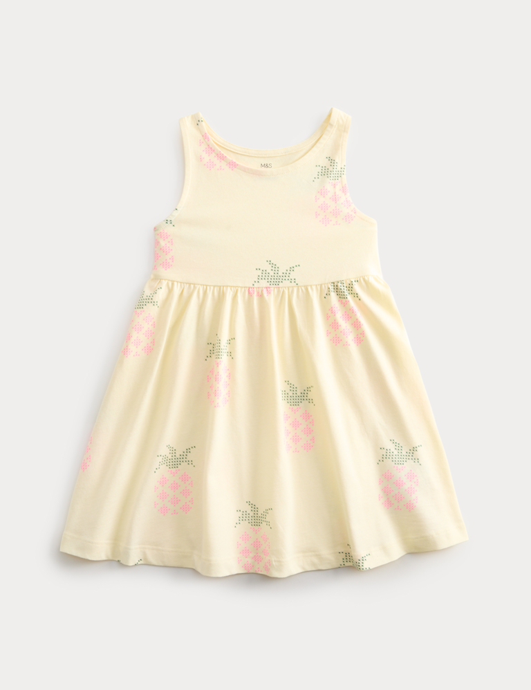 Pure Cotton Pineapple Print Dress (2-8 Yrs) Pure Cotton Pineapple Print Dress (2-8 Yrs)