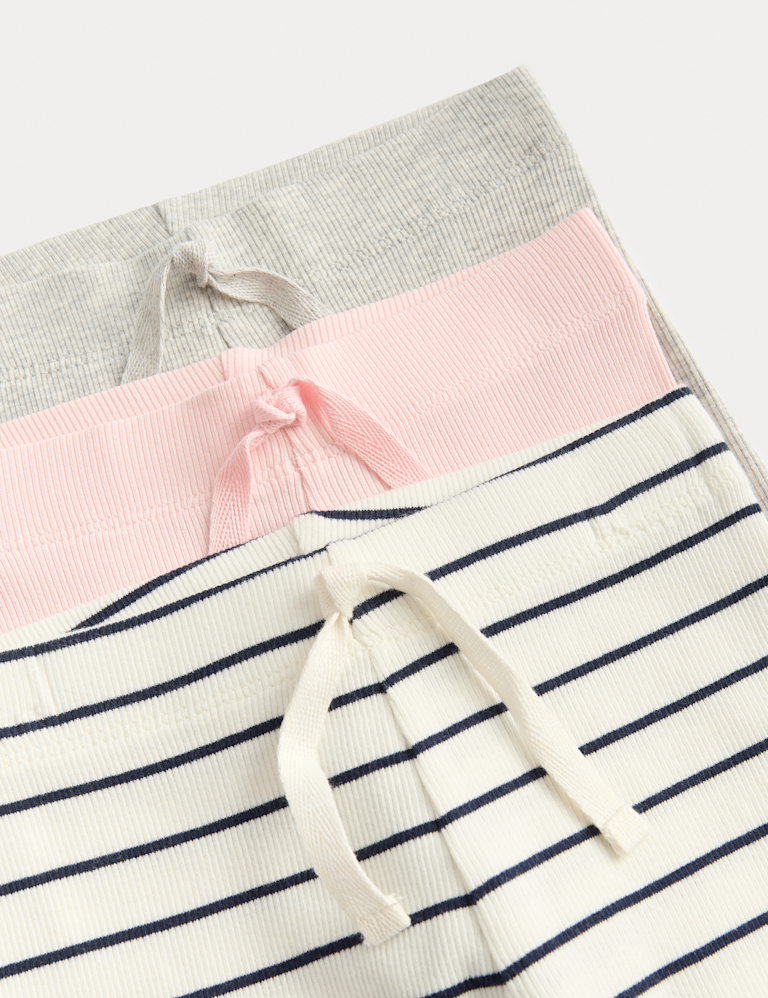 3 Pack Cotton Rich Striped Leggings (2-8 Yrs)