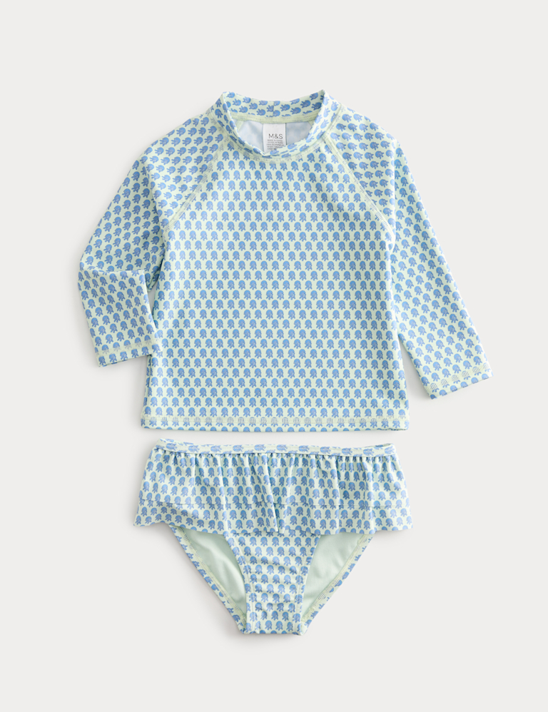 2 Piece Floral Block Print Swim Set (2-8 Yrs) 2 Piece Floral Block Print Swim Set (2-8 Yrs)