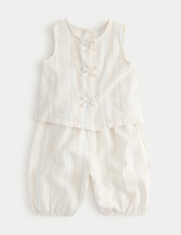 Cotton Rich Striped Top & Bottom Outfit (0 Months-5 Years)