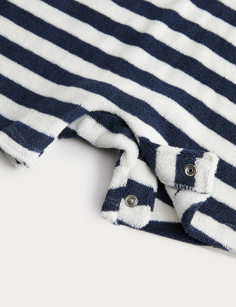 Pure Cotton Striped Towelling All in One (0-3 Yrs)