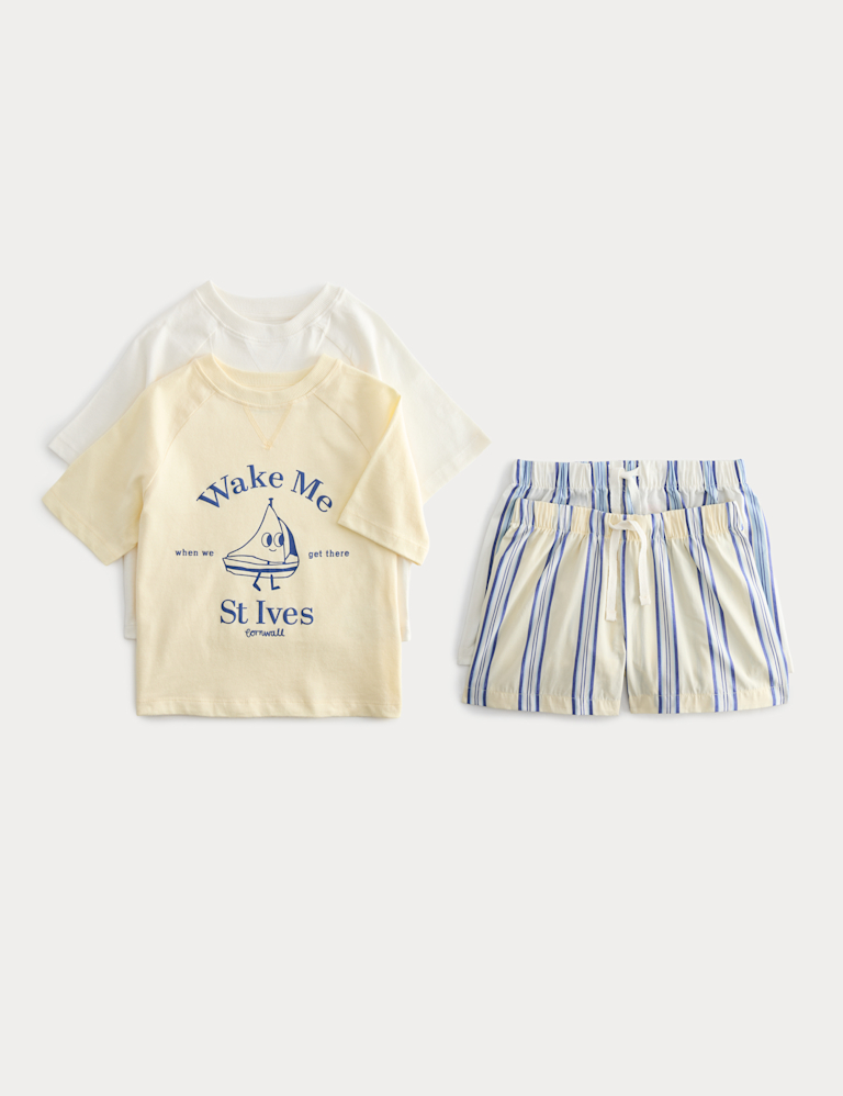 Kids’ 2 Pack Boat Graphic Short Pyjamas (1-8 Yrs)
