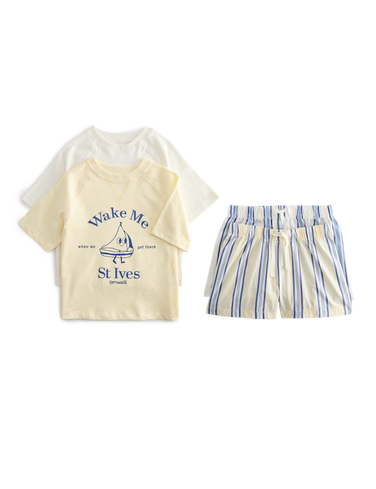 Kids’ 2 Pack Boat Graphic Short Pyjamas (1-8 Yrs)
