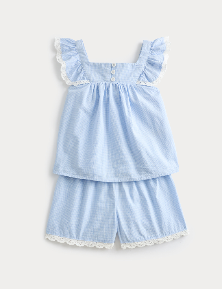 Pure Cotton Blue Stripe Shortie Pyjamas (1-8 Yrs)