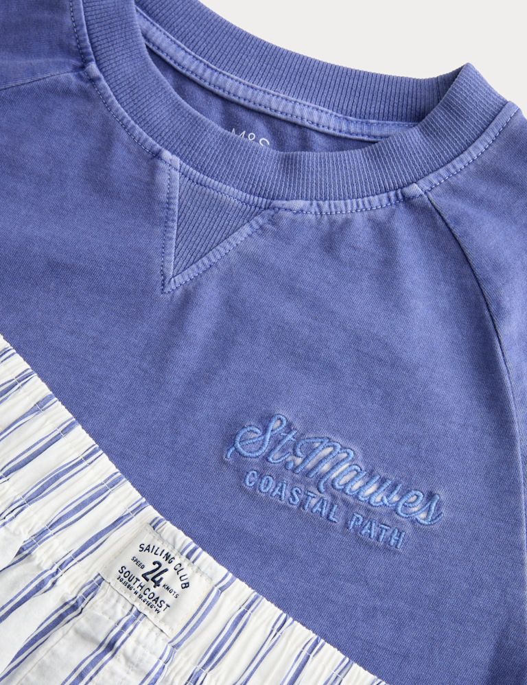 Kids’ Graphic Striped Short Pyjamas (6-16 Yrs)