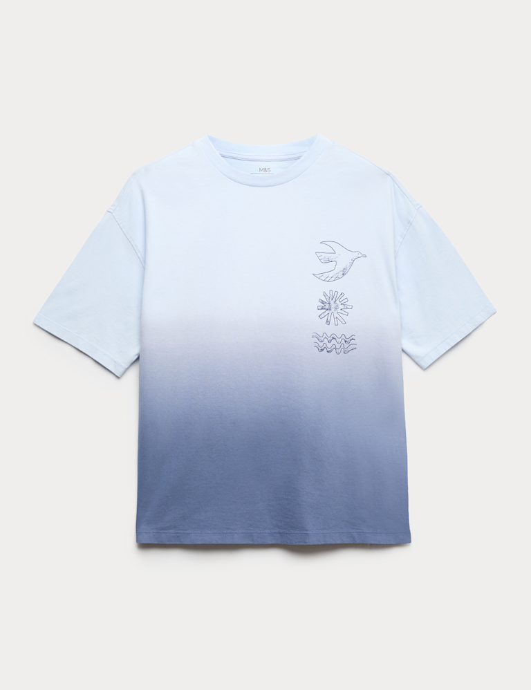 Pure Cotton Ombre Graphic T-Shirt (6-16 Yrs)