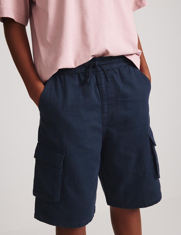 Pure Cotton Cargo Shorts (6-16 Yrs)