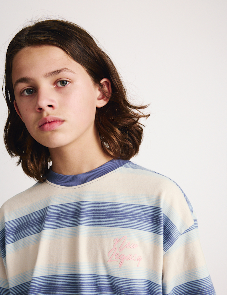 Pure Cotton Striped New Legacy T-Shirt (6-16 Yrs)