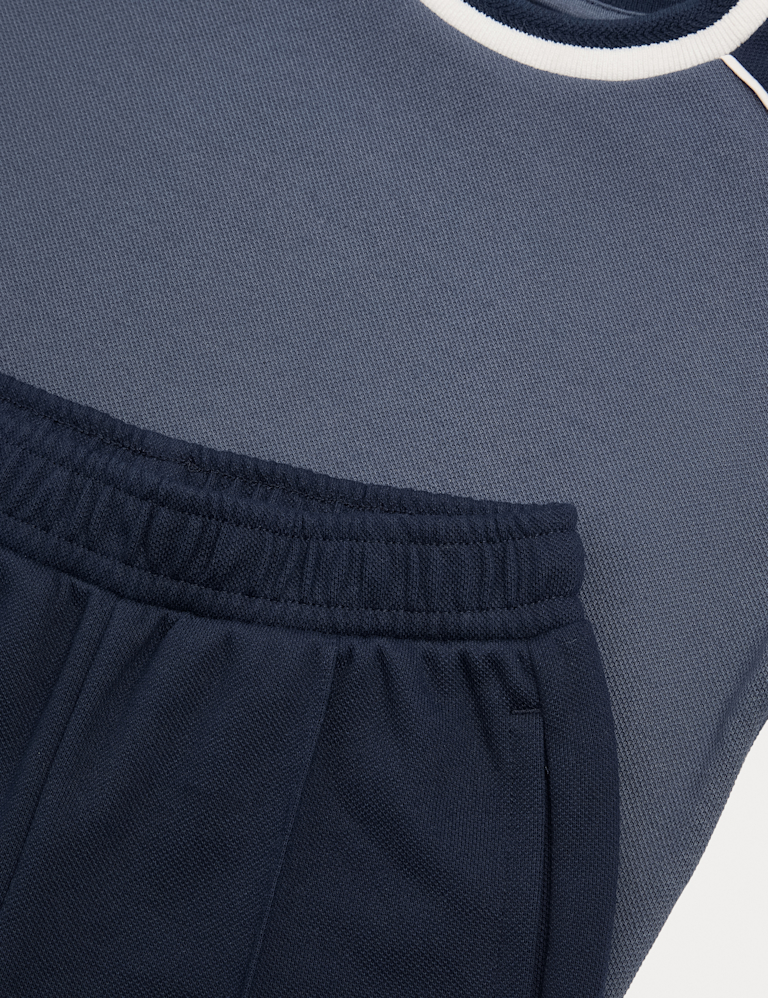 Cotton Blend Pique T-shirt & Short Outfit (2-10 Yrs)