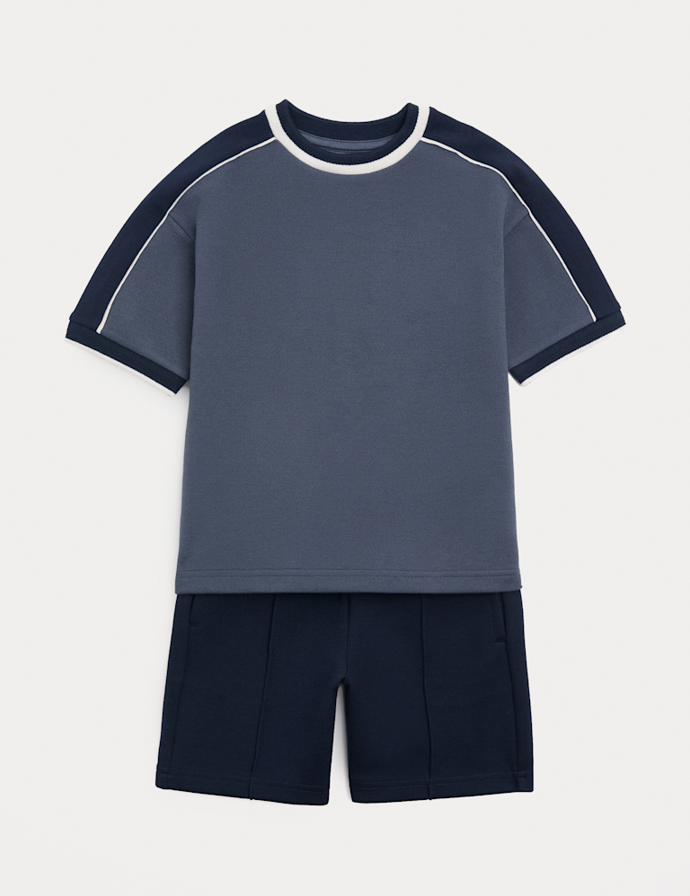 Cotton Blend Pique T-shirt & Short Outfit (2-10 Yrs)