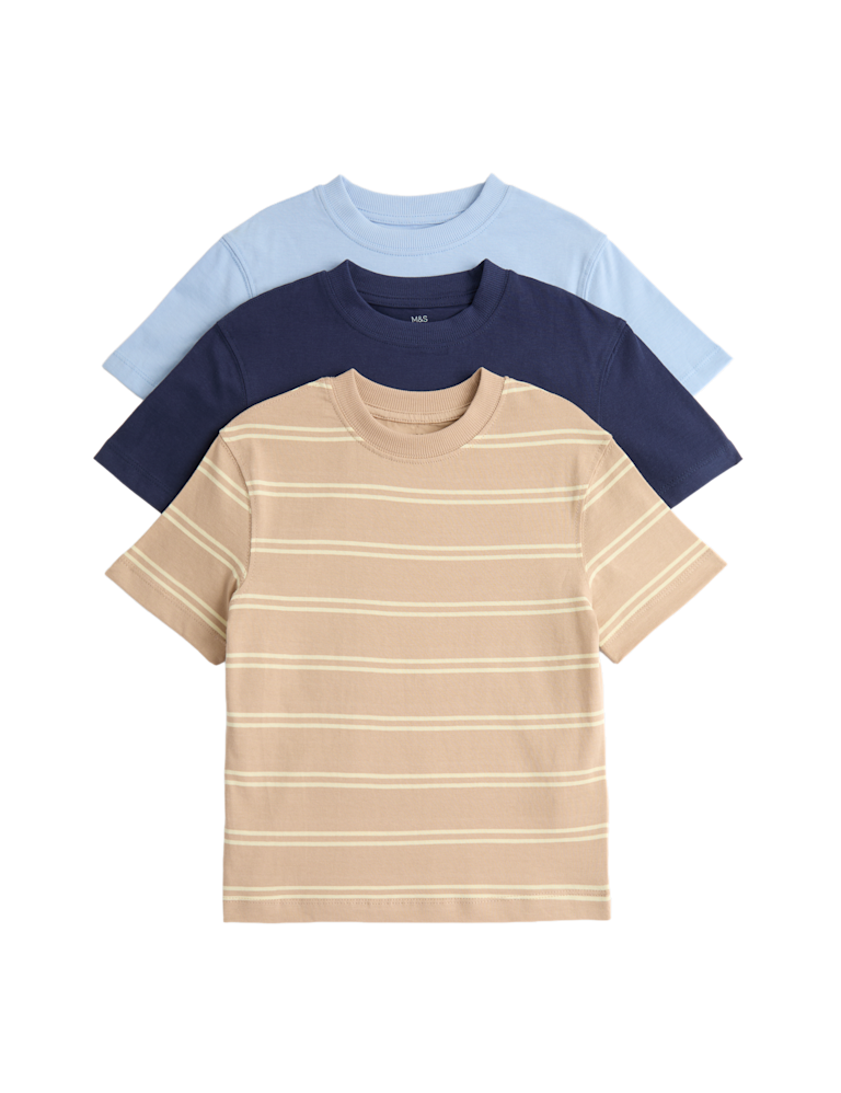 3 Pack Pure Cotton T-Shirts (2-8 Yrs)