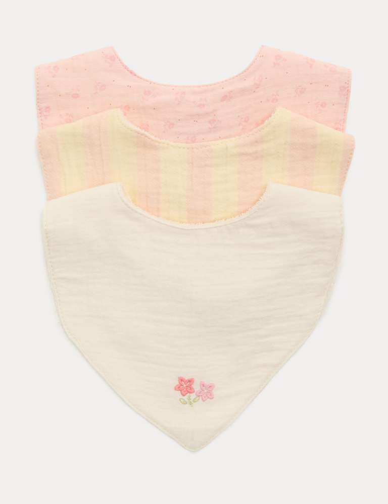 3 Pack Girls’ Pure Cotton Dribble Bibs Gift Set 3 Pack Girls’ Pure Cotton Dribble Bibs Gift Set