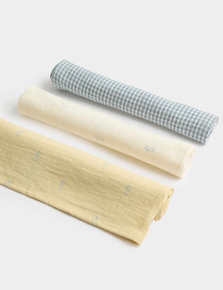 3 Pack Boys’ Pure Cotton Muslins Gift Set