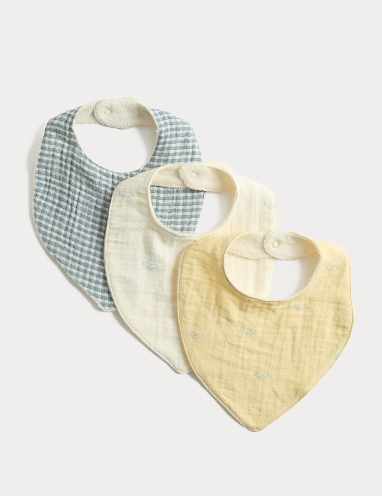 3 Pack Pure Cotton Dribble Bibs 3 Pack Pure Cotton Dribble Bibs
