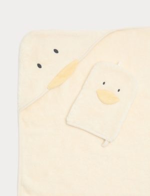 Pure Cotton Duck Towel and Mitt Set