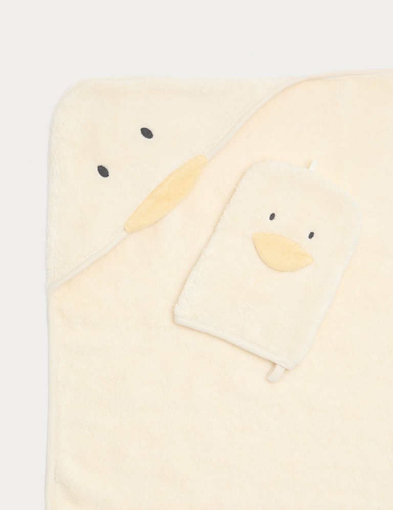 Pure Cotton Duck Towel and Mitt Set